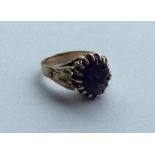 A good amethyst single stone ring in claw mount. A