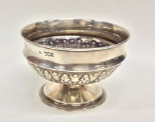 A good quality silver half fluted bowl on pedestal