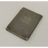 A heavy Victorian silver card case with hinged top
