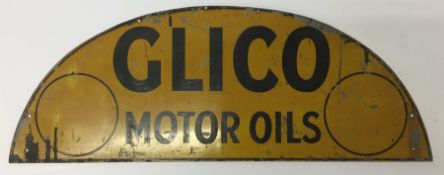 A half moon shaped "Glico Motor Oils" double-sided