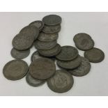 A collection of pre-1947 Florins and other coins.