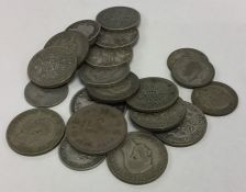 A collection of pre-1947 Florins and other coins.