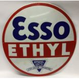 A large "Esso Ethyl" single-sided metal and enamel