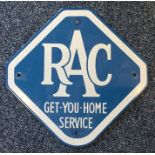 An "RAC Get-You-Home-Service" metal sign. Approx.