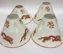 An unusual set of four Chinese shades decorated wi