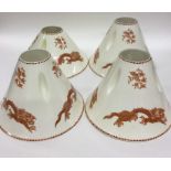 An unusual set of four Chinese shades decorated wi