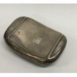 An oval hinged top tobacco pouch with silver gilt