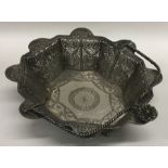 An unusual Continental silver filigree basket with