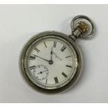 A good silver Elgin pocket watch with white enamel