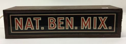 A metal and glass light box inscribed "Nat. Ben. M