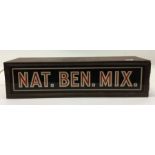 A metal and glass light box inscribed "Nat. Ben. M