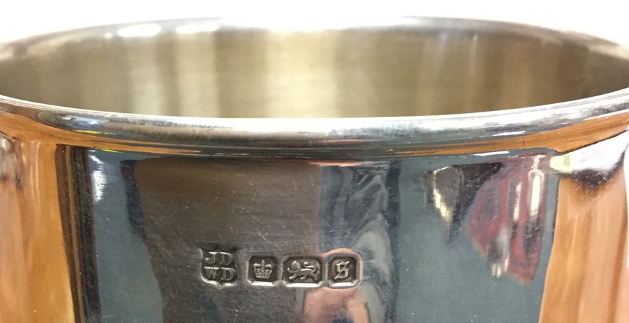 A heavy silver half fluted beaker with gilt interi - Image 2 of 2