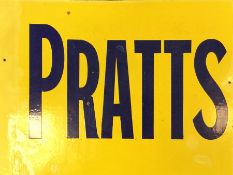 A rectangular "Pratts" metal and enamel sign. Approx