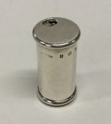 A novelty cylindrical silver vesta case with lift-