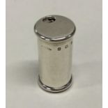 A novelty cylindrical silver vesta case with lift-