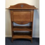 A slim fall front bureau with shelf base. Est. £20