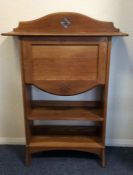 A slim fall front bureau with shelf base. Est. £20