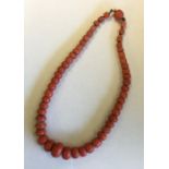 A good large Antique graduated coral necklace. App