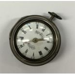 A gent's silver Verge pocket watch with white enam