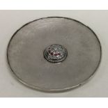 OMAR RAMSDEN: A circular enamel decorated silver d