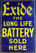 A large rectangular "Exide The Long Life Battery S