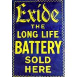 A large rectangular "Exide The Long Life Battery S