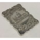 A rare Victorian castle top card case attractively