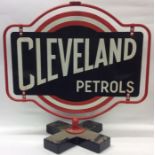 A freestanding "Cleveland Patrols" double-sided me
