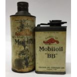 A cylindrical can of "Gargoyle Mobiloil 'C' " oil