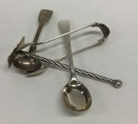 Various silver condiment spoons etc. Approx. 60 gr