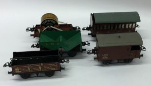 HORNBY: A selection of LMS 0' gauge coaches and wa