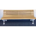 A large re-conditioned Coalbrookdale garden bench