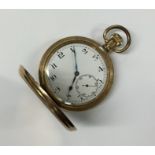 A heavy gent's English full Hunter pocket watch wi