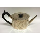 A good Georgian bright cut teapot decorated with s