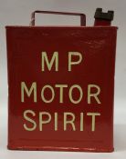 An "MP Motor Spirit" fuel can. (1).