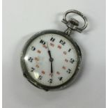 A small lady's fob watch with gold inlay to revers