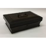 An Antique rectangular hinged top box with mirrore
