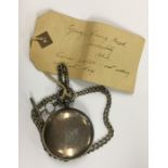 A gent's silver full Hunter pocket watch with whit