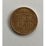 An 1887 shield back half sovereign. Est. £70 - £90