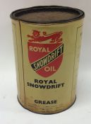 A "Royal Snowdrift Oil" grease can.