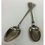 A Georgian OE pattern silver tablespoon together w