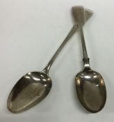 A Georgian OE pattern silver tablespoon together w