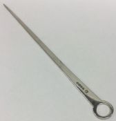 A good Georgian silver tapering meat skewer with r