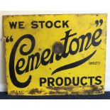 A large "We Stock Cementone Products" metal and en