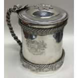 A fine quality George III silver lidded tankard, t