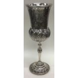 A good quality Continental silver goblet with twis