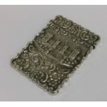 A good embossed silver castle top card case profus