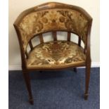 An inlaid bow back chair. Est. £30 - £50.