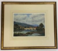 WILFRID BALL: A signed watercolour depicting a riv