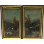 W COLLINS: A pair of attractive mountainous oil on